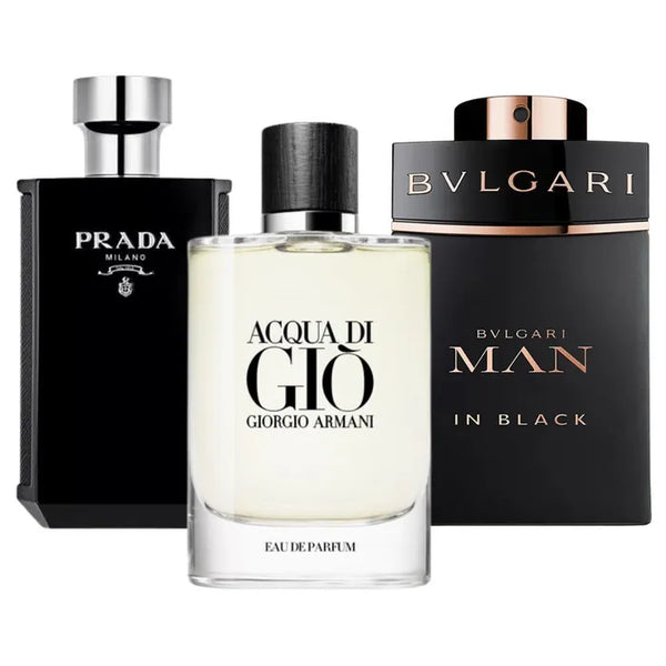 COMPRA 1 OBTÉN 3 - Prada L’Homme | Giorgio Armani Acqua di Giò | Bvlgari Man In Black 100ml ®